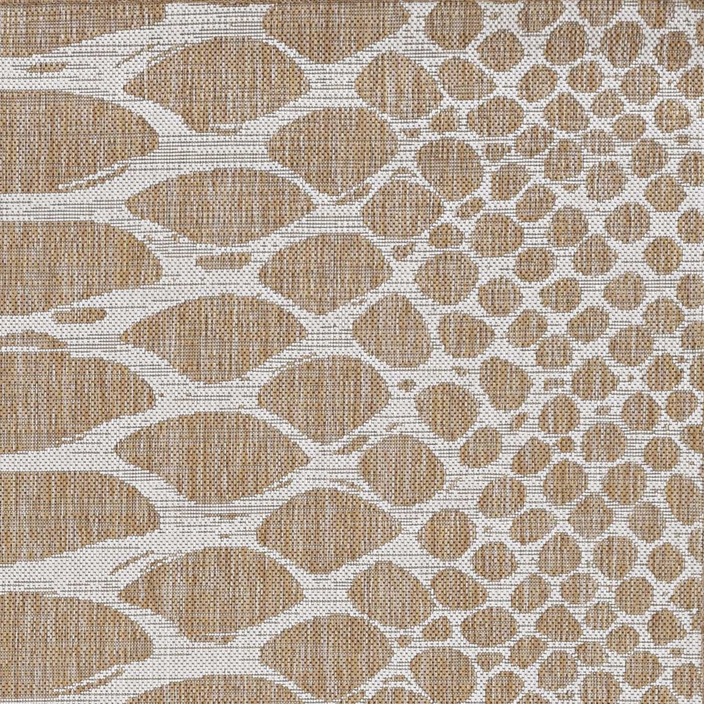 8' X 8' Ivory Abstract Indoor Outdoor Area Rug