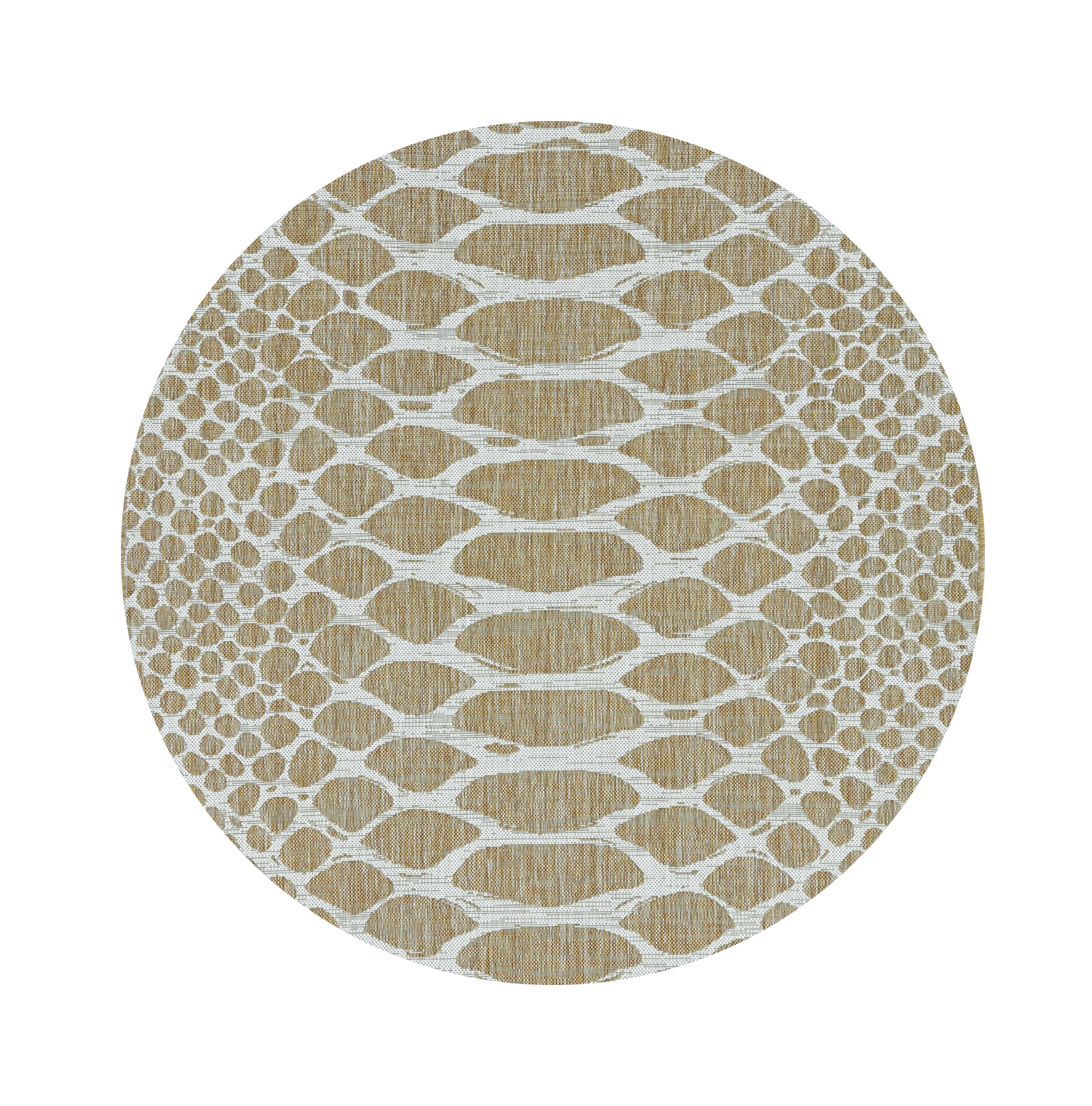 8' X 8' Ivory Abstract Indoor Outdoor Area Rug