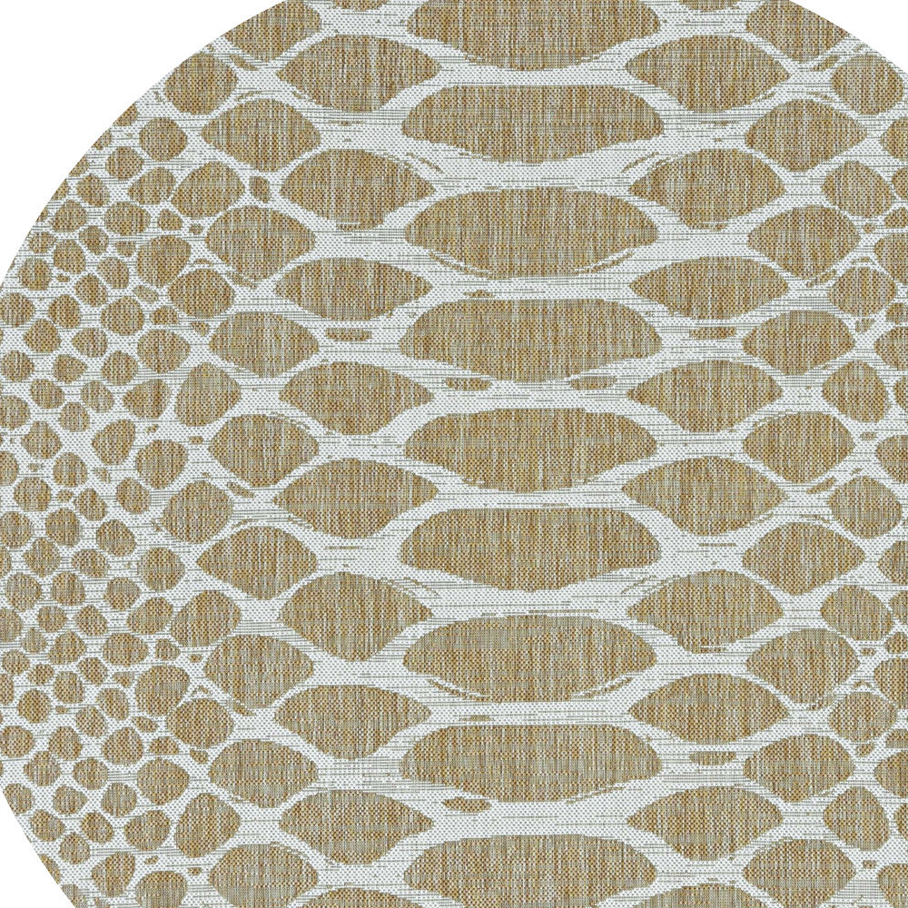 3' X 4' Ivory Abstract Indoor Outdoor Area Rug