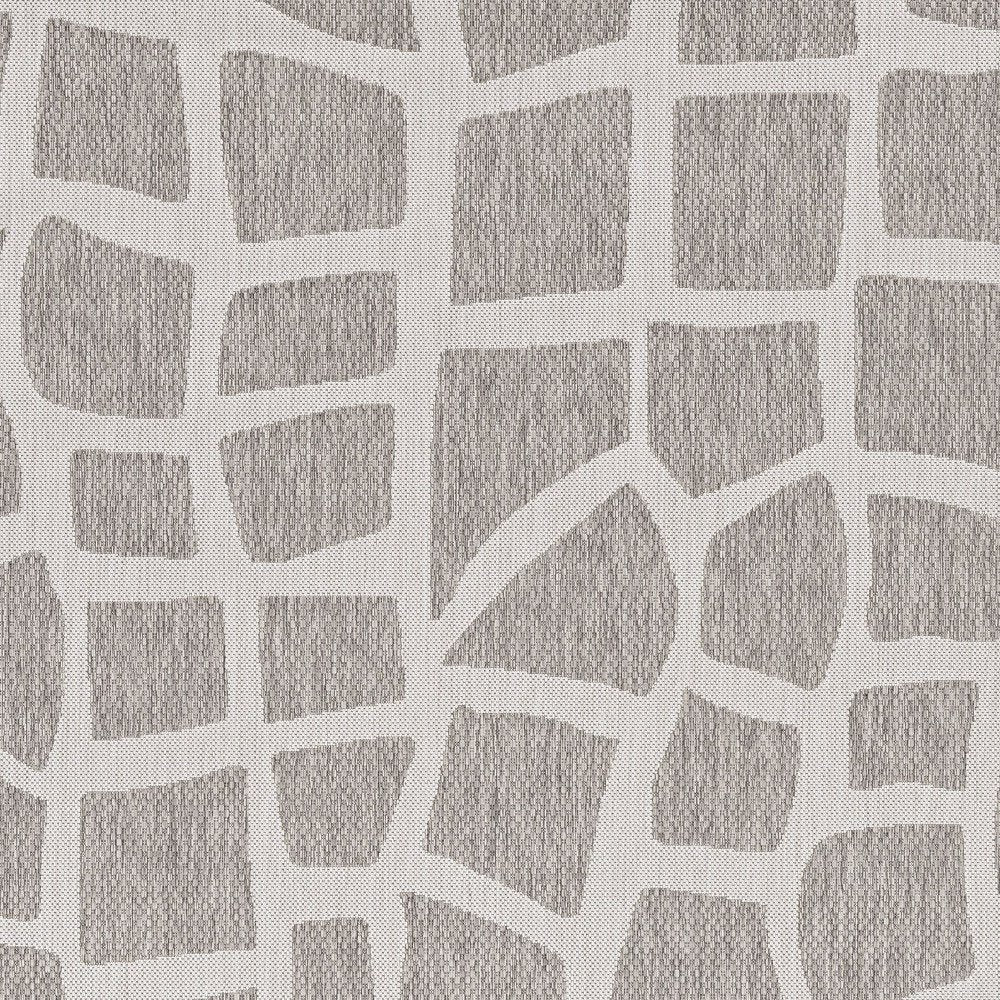 3' X 5' Gray and Ivory Cobblestone Area Rug