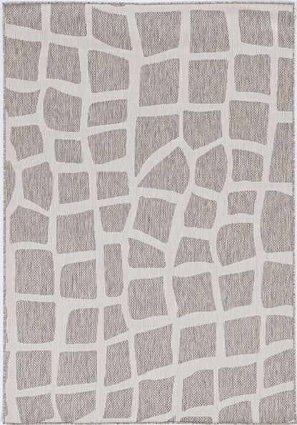 8' X 11' Gray And Ivory Cobblestone Area Rug