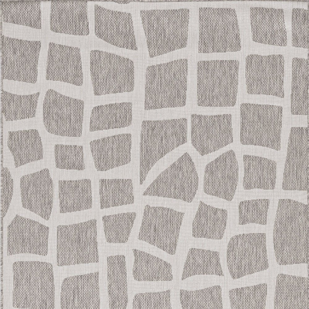 3' X 5' Gray and Ivory Cobblestone Area Rug