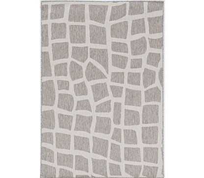 3' X 5' Gray and Ivory Cobblestone Area Rug