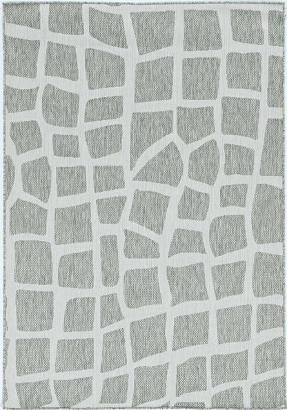 3' X 5' Gray and Ivory Cobblestone Area Rug