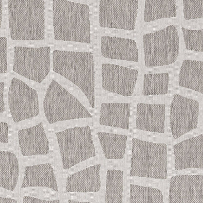 8' X 11' Gray And Ivory Cobblestone Area Rug