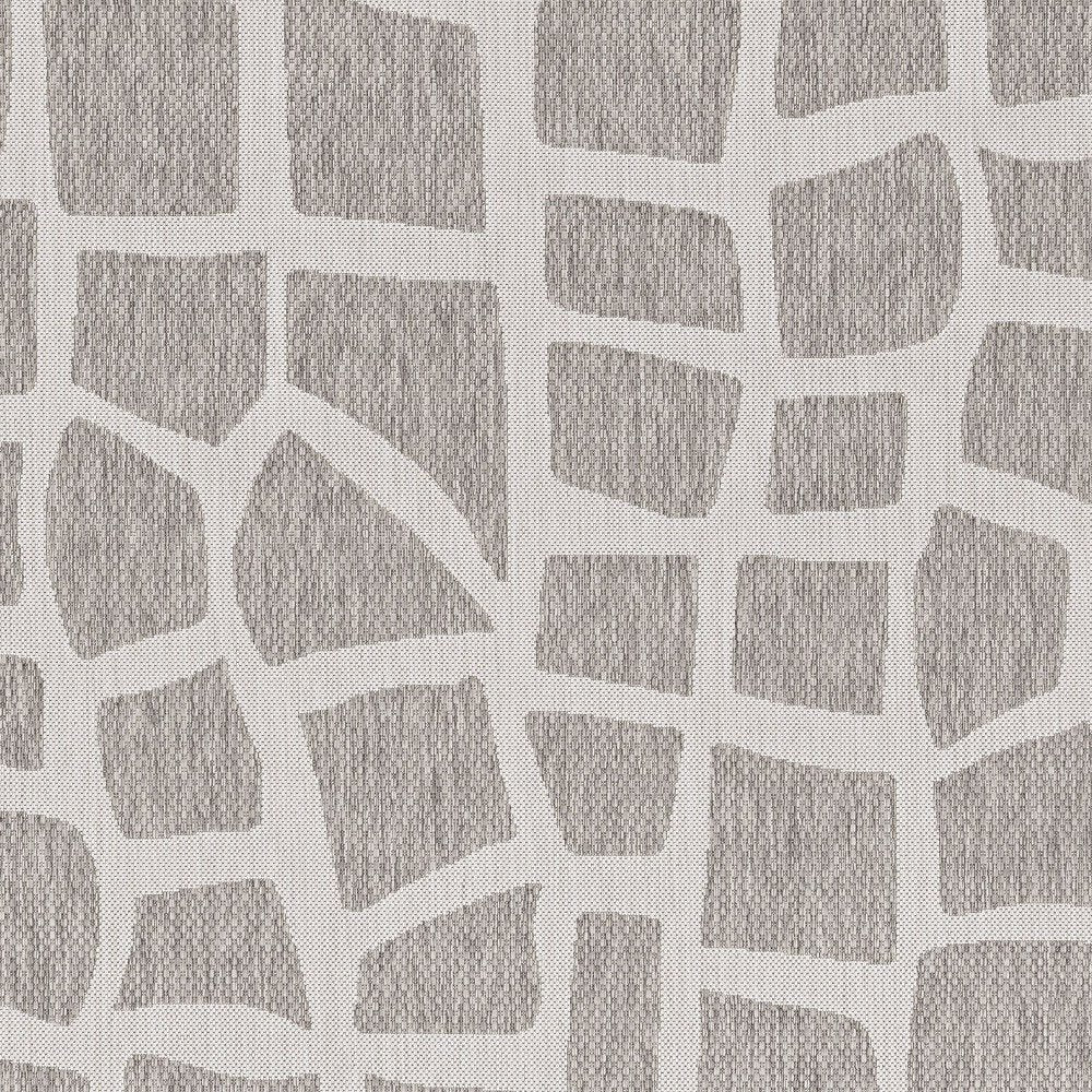 3' X 5' Gray and Ivory Cobblestone Area Rug