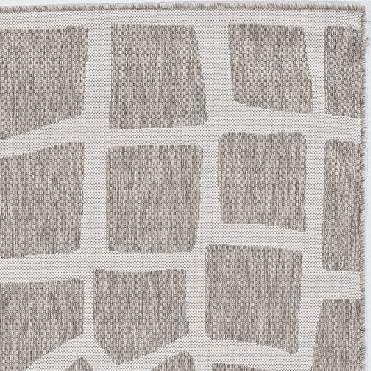8' Gray Abstract Indoor Outdoor Area Rug