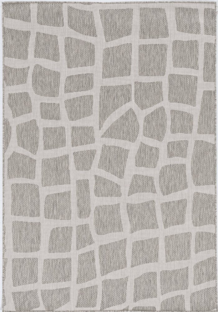 8' Gray Abstract Indoor Outdoor Area Rug