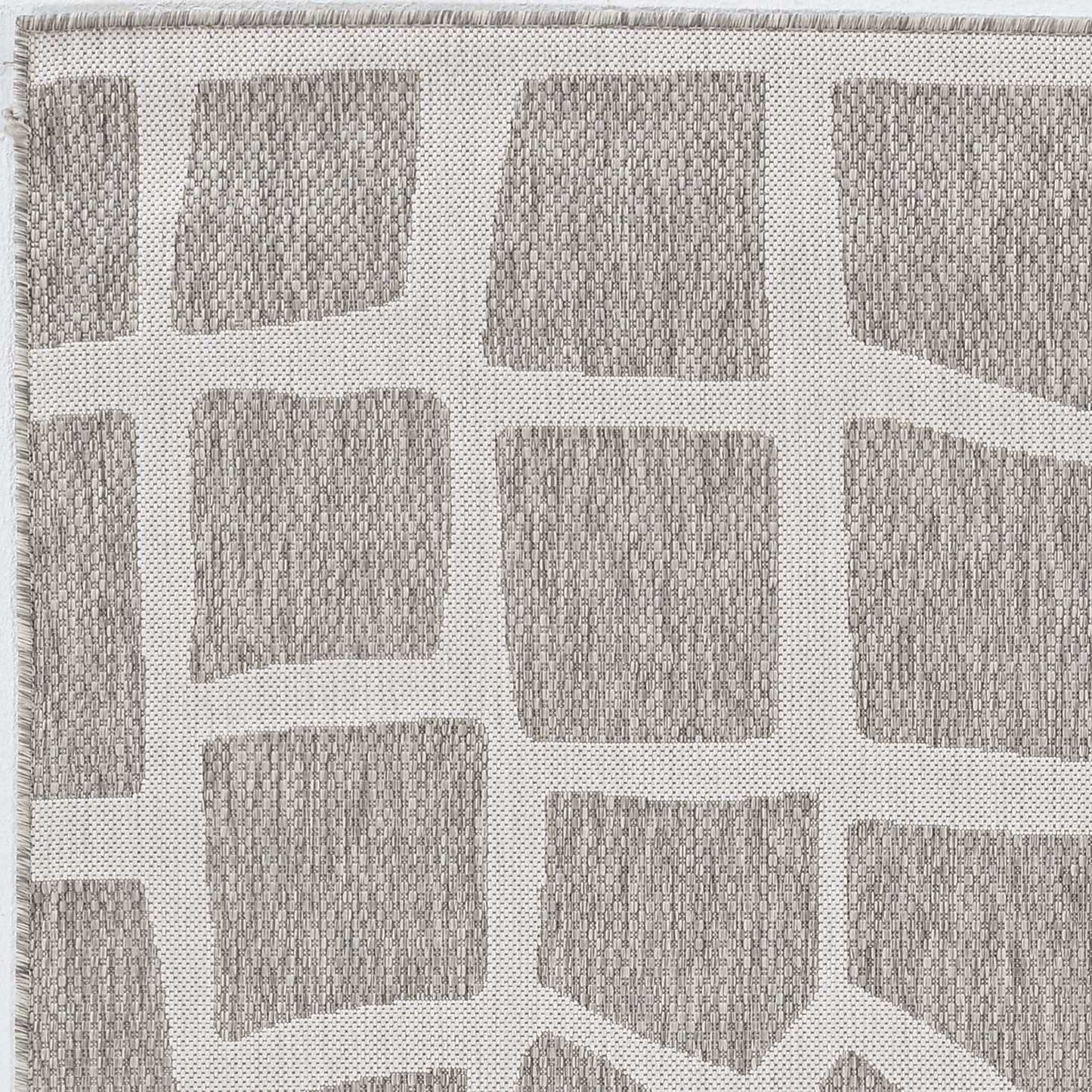 5' X 8' Gray Abstract Indoor Outdoor Area Rug