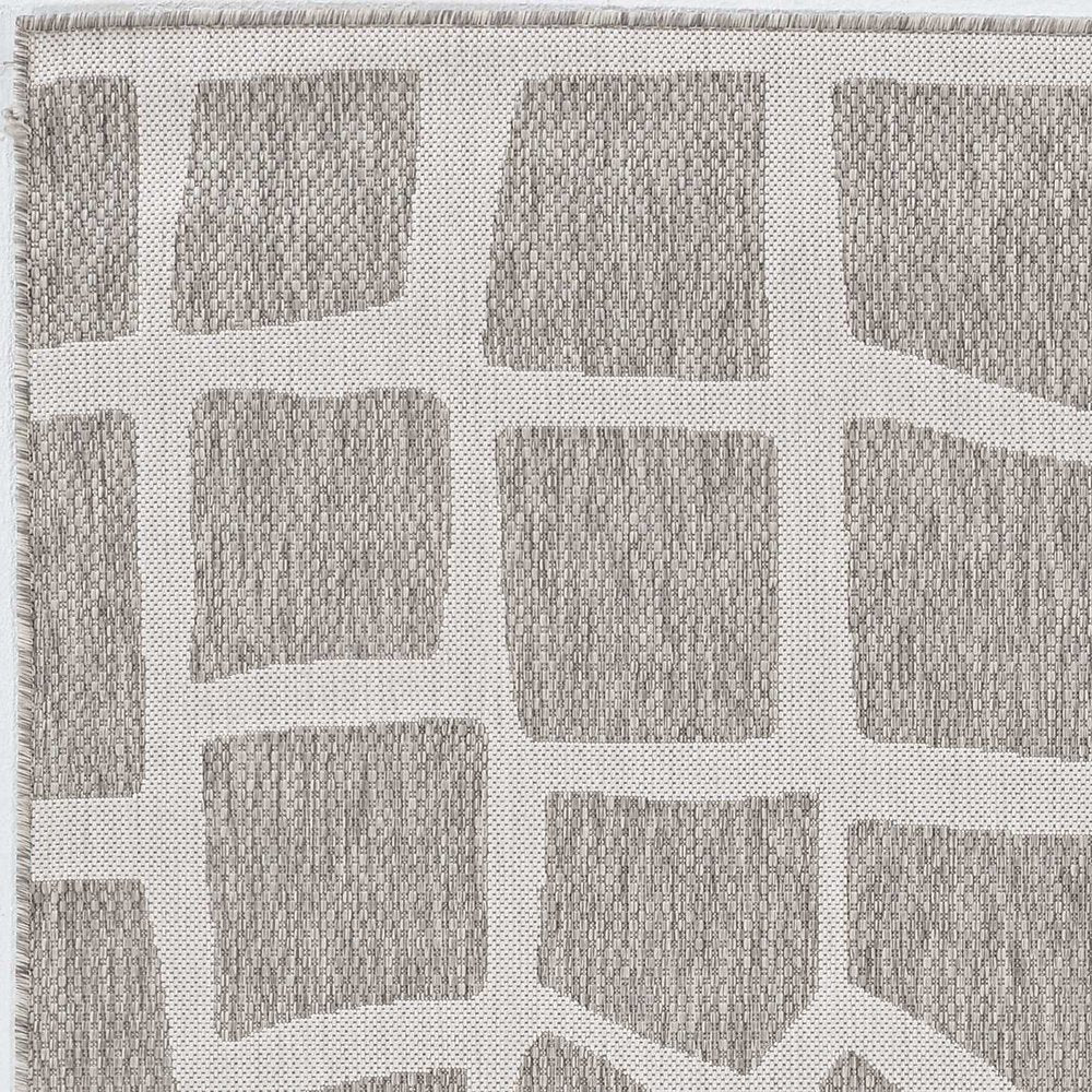 8' Gray Abstract Indoor Outdoor Area Rug