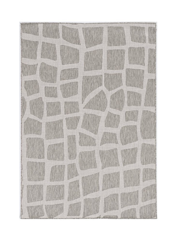 8' Gray Abstract Indoor Outdoor Area Rug