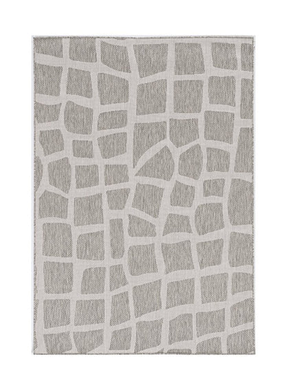 8' Gray Abstract Indoor Outdoor Area Rug