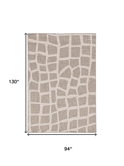 8' X 11' Gray And Ivory Cobblestone Area Rug