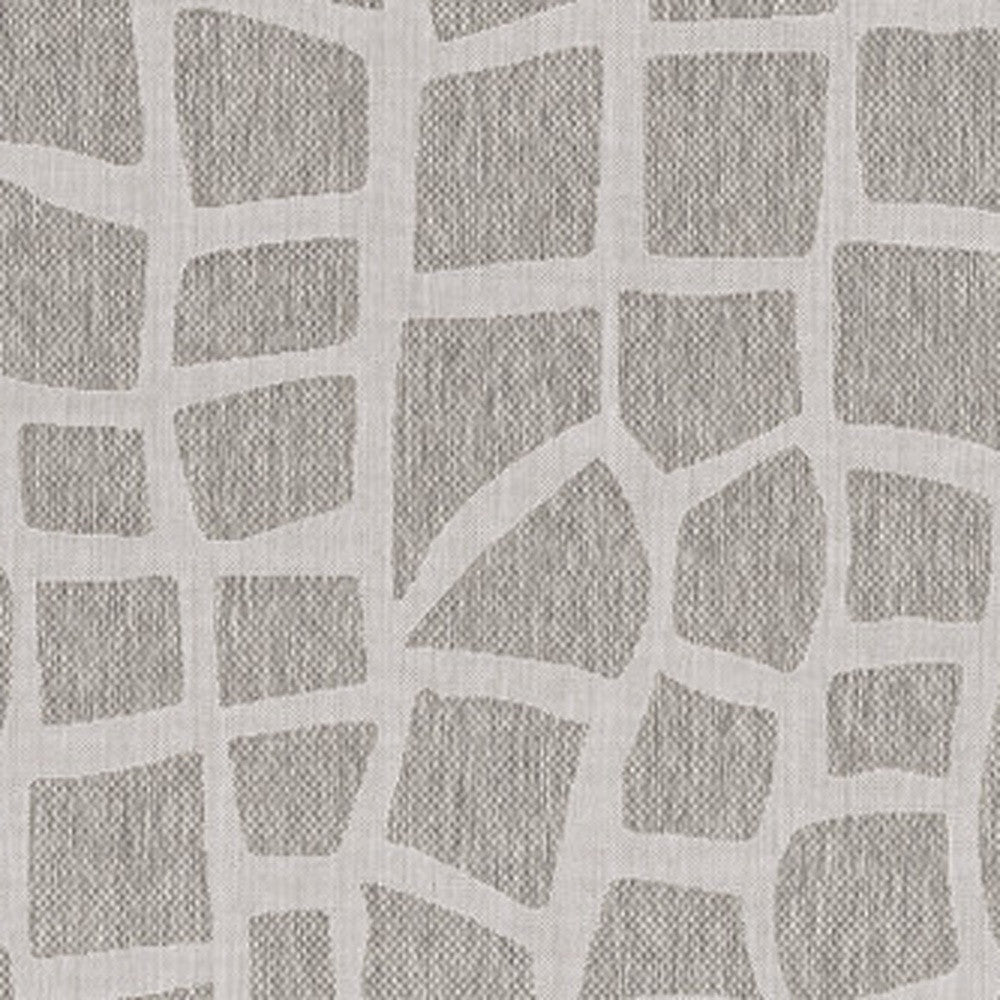 8' X 11' Ivory Or Grey Abstract Tiles Indoor Area Rug