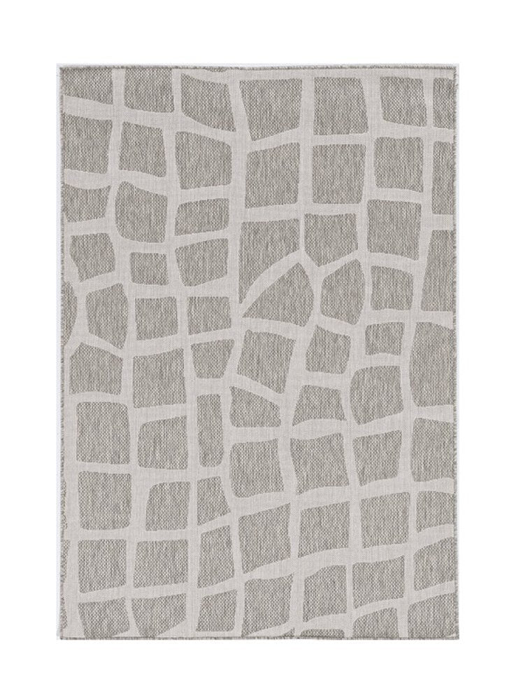 8' X 11' Gray And Ivory Cobblestone Area Rug