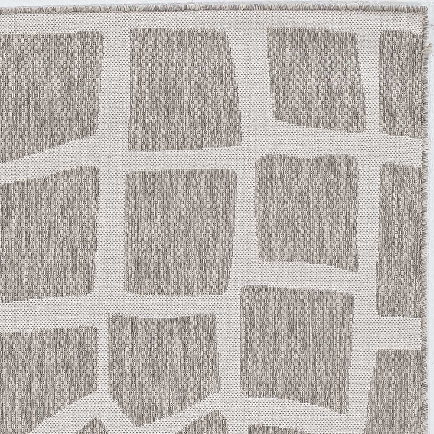 5' X 8' Gray Abstract Indoor Outdoor Area Rug