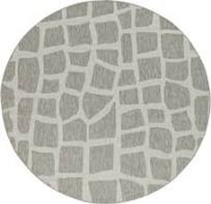 8' Gray Abstract Indoor Outdoor Area Rug