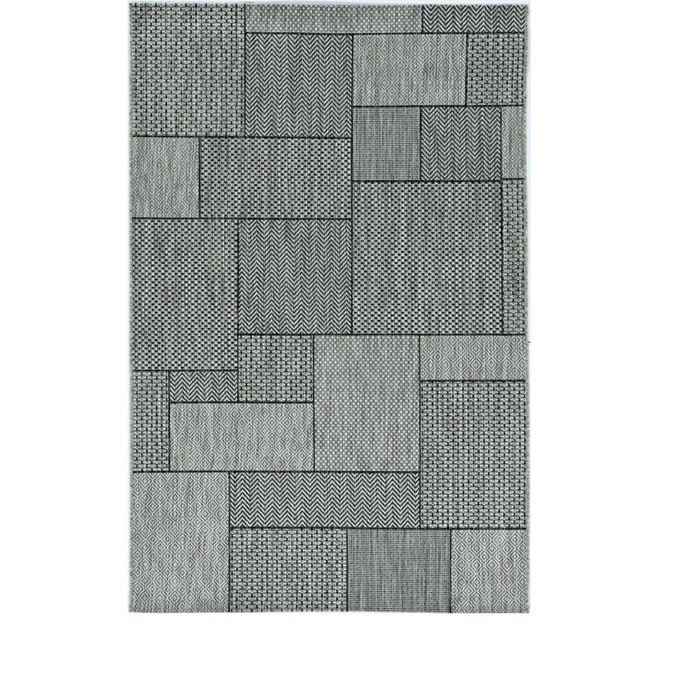 8' X 11' Gray Southwestern Indoor Outdoor Area Rug