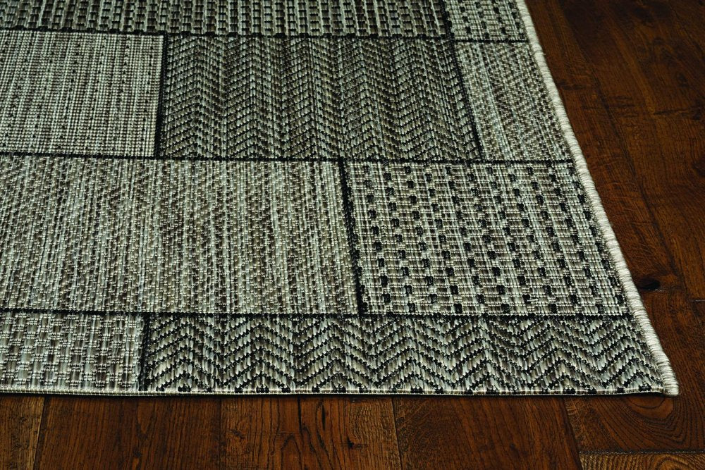 8' X 11' Gray Southwestern Indoor Outdoor Area Rug
