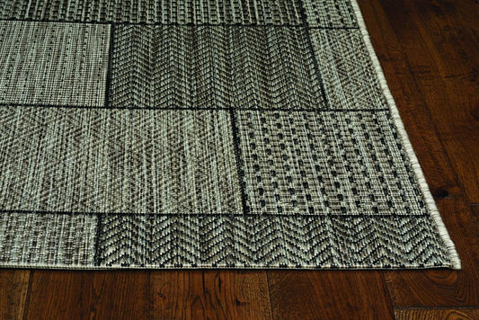 8' X 11' Gray Southwestern Indoor Outdoor Area Rug