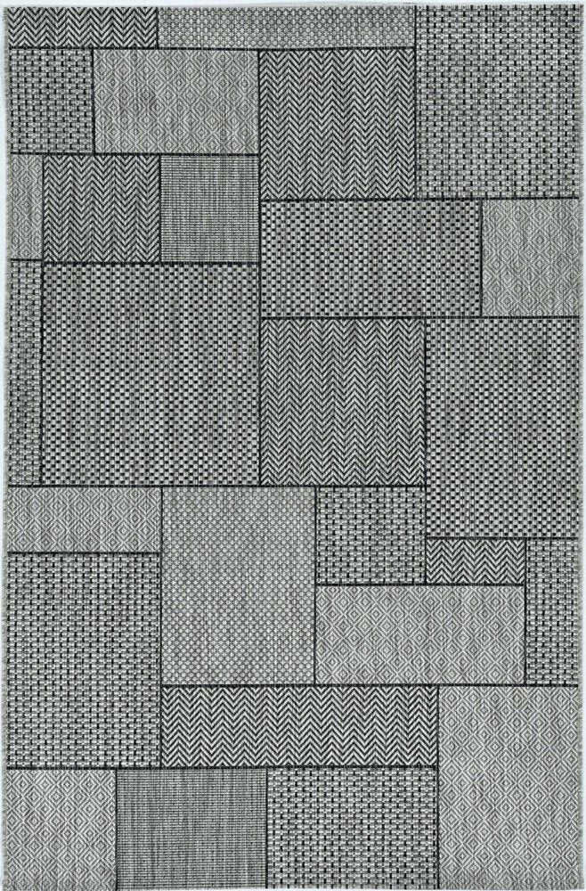 8' X 11' Gray Southwestern Indoor Outdoor Area Rug