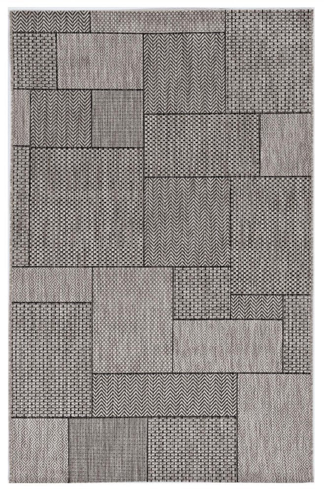 8' X 11' Gray Southwestern Indoor Outdoor Area Rug