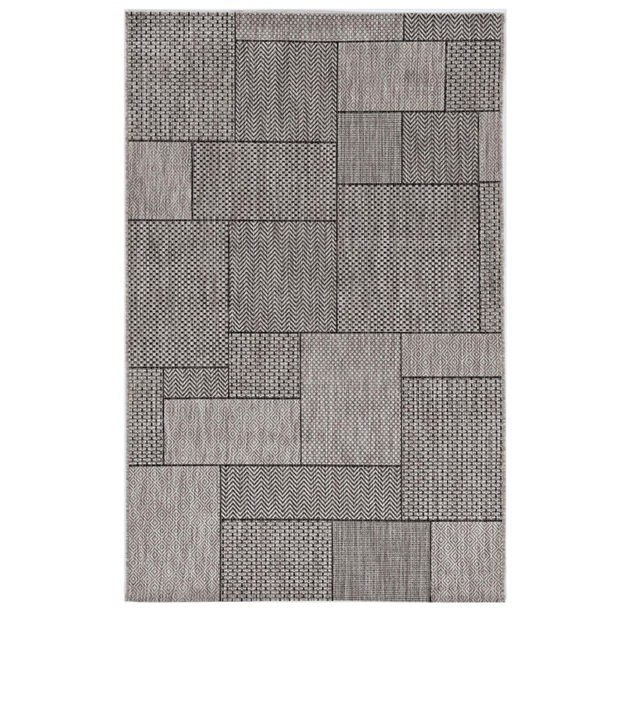8' X 11' Gray Southwestern Indoor Outdoor Area Rug