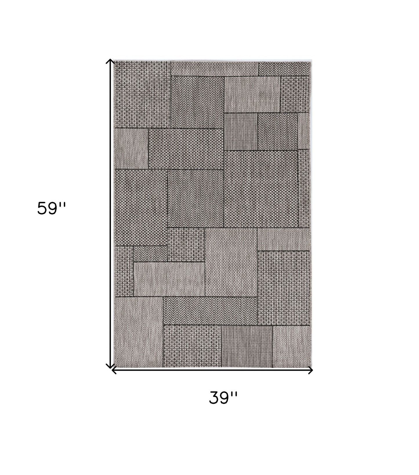 3' X 4' Gray Southwestern Indoor Outdoor Area Rug