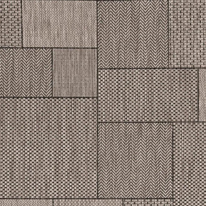 5' X 8' Grey Geometric Patterns Area Rug