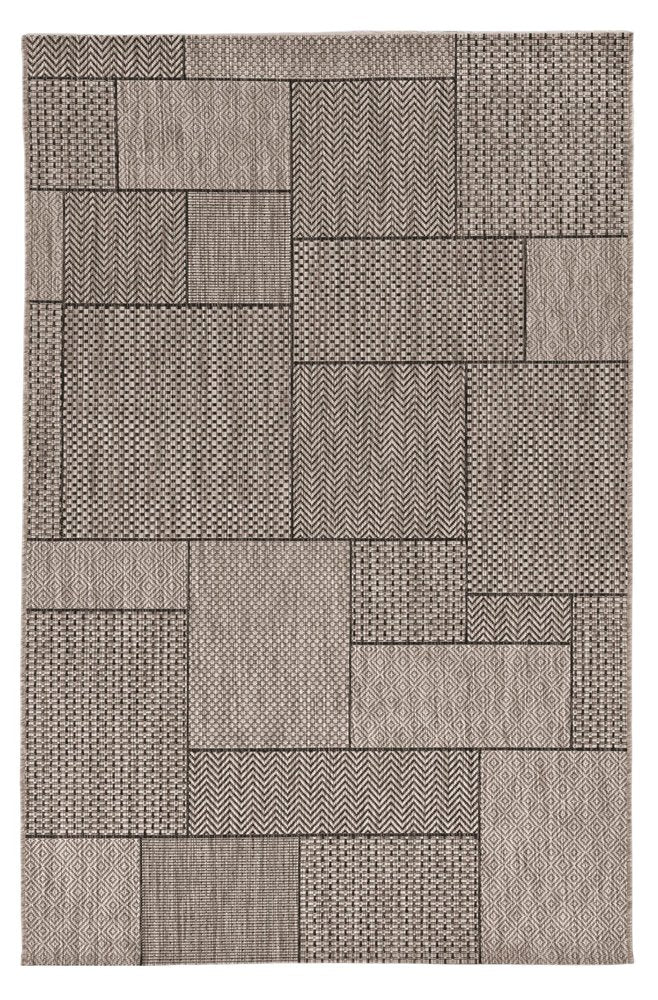5' X 8' Grey Geometric Patterns Area Rug
