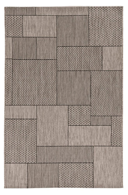 5' X 8' Grey Geometric Patterns Area Rug