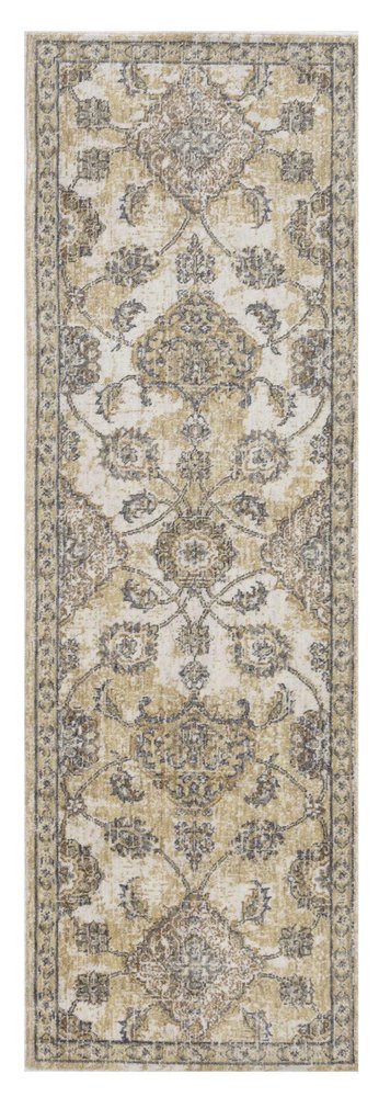3' X 5' Ivory Beige And Gray Wool Floral Medallion Area Rug