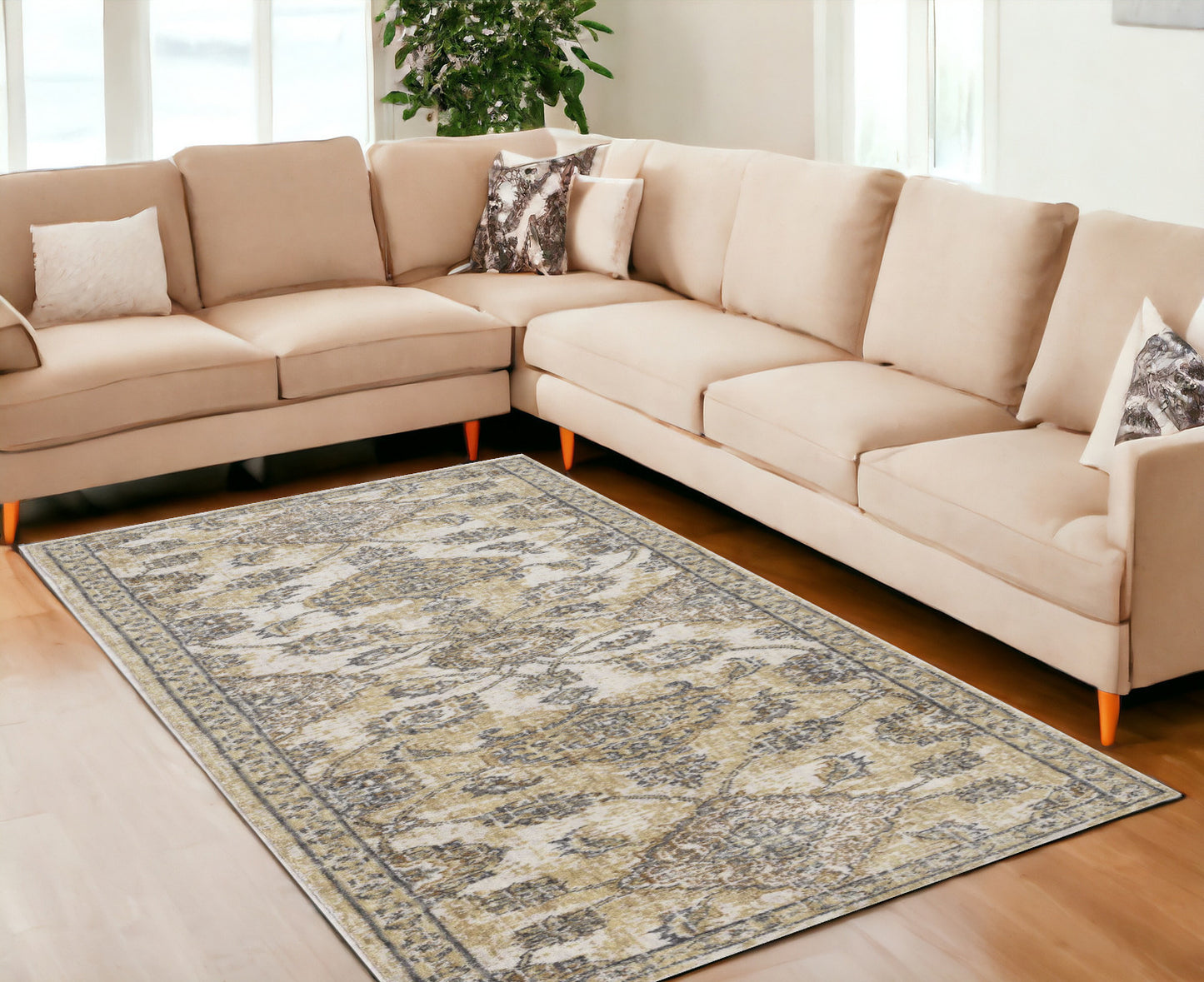 108 X 156 Ivory  Sand Wool Rug