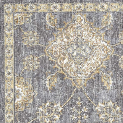 8' Sage Orange And White Wool Floral Distressed Runner Rug