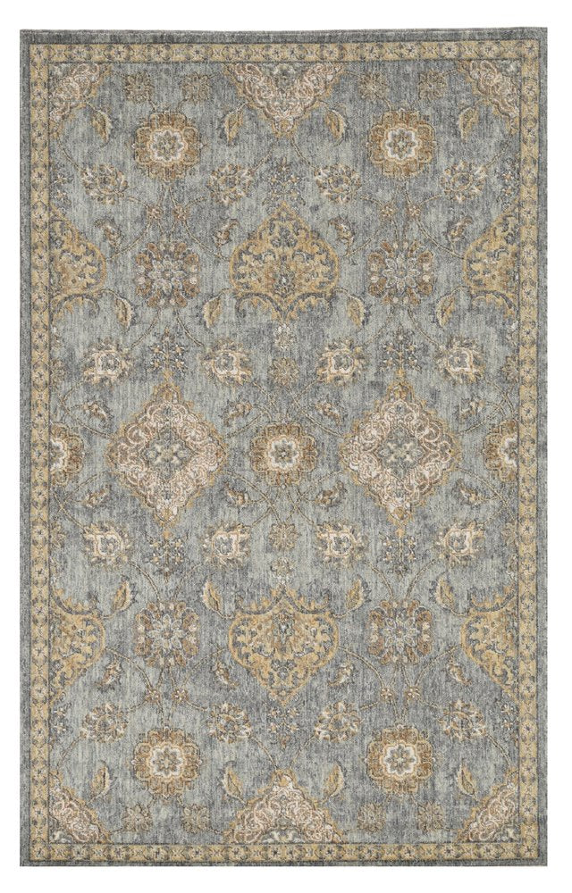 8' Sage Orange And White Wool Floral Distressed Runner Rug