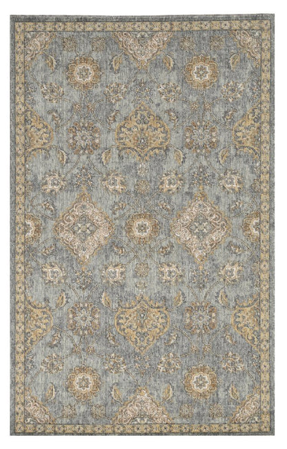 8' Sage Orange And White Wool Floral Distressed Runner Rug