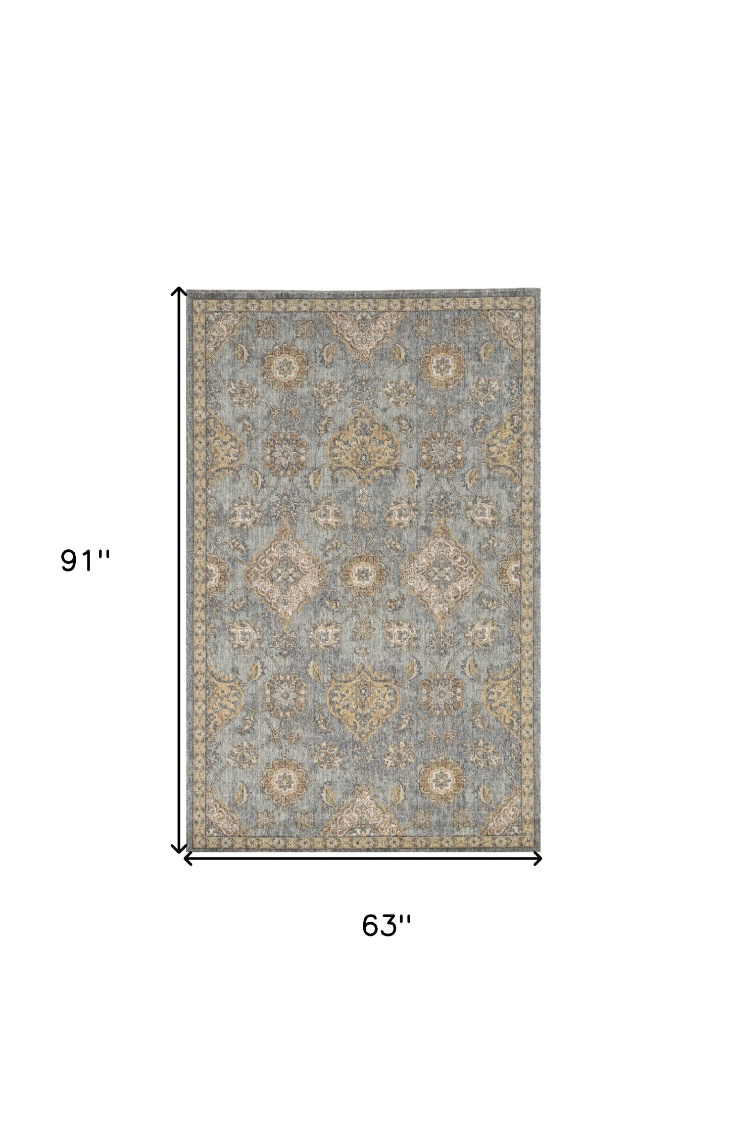 8' Sage Orange And White Wool Floral Distressed Runner Rug