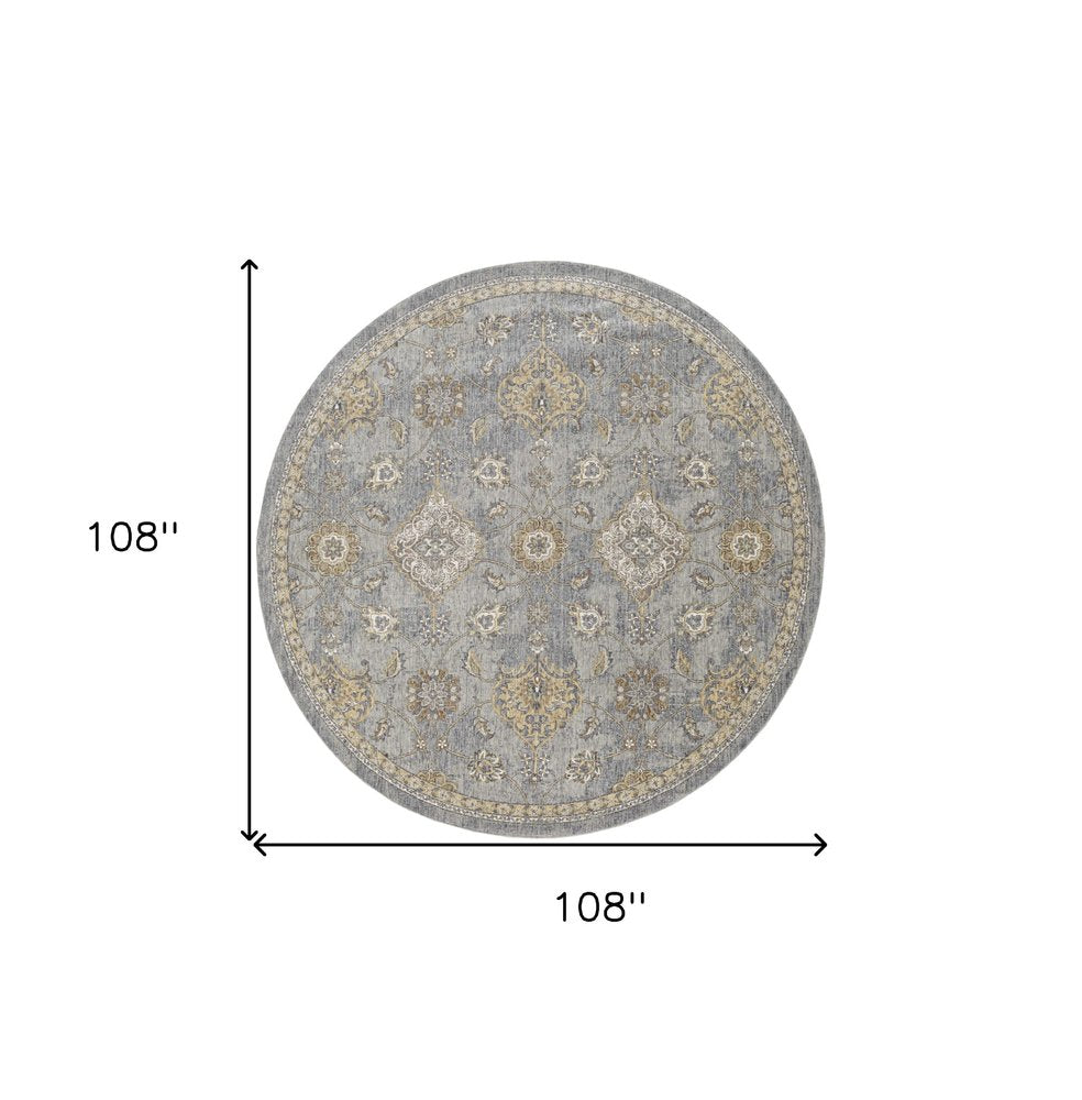 8' Sage Orange And White Wool Floral Distressed Runner Rug