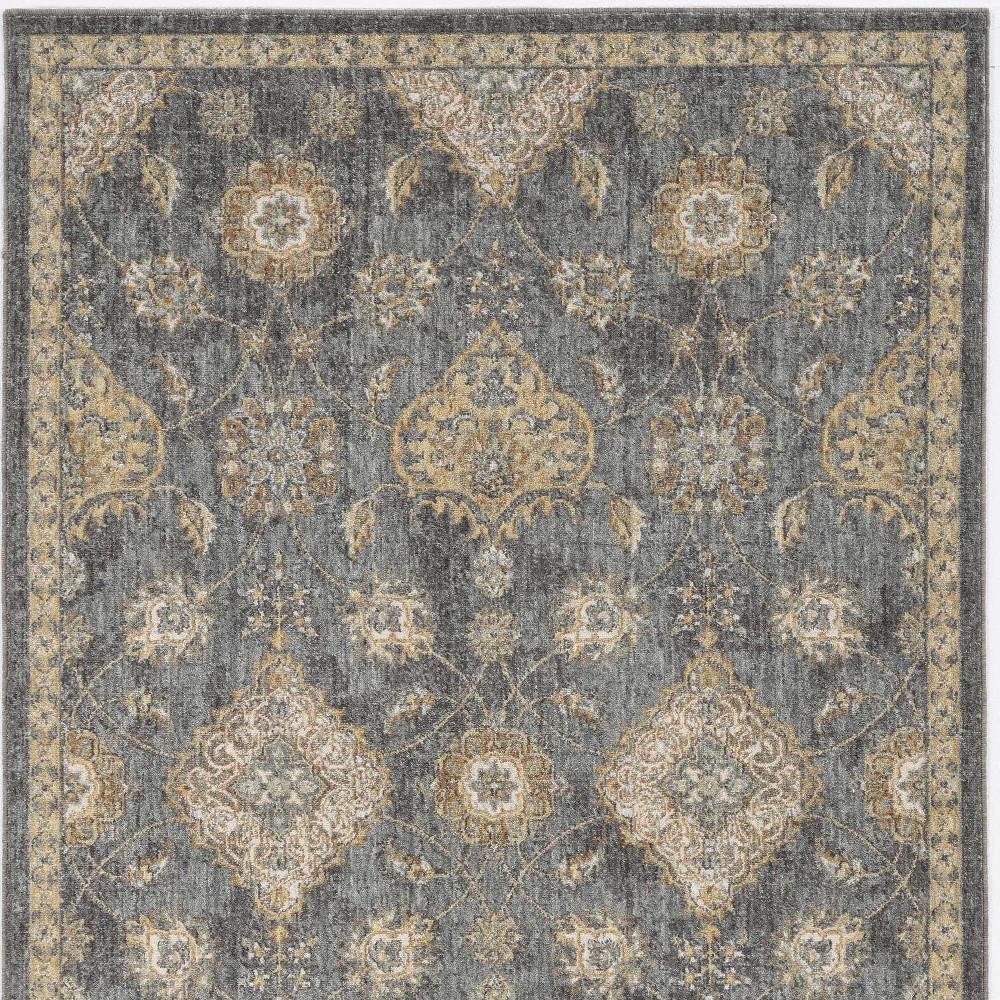 2' X 3' Sage And Slate Gray Wool Floral Medallion Area Rug