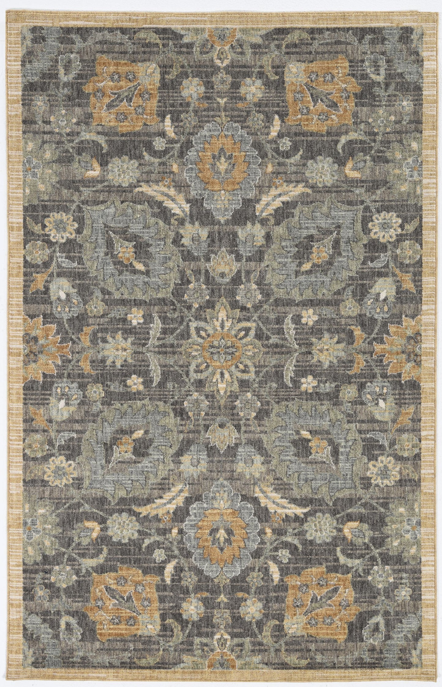 8' Taupe Machine Woven Vintage Traditional Indoor Runner Rug