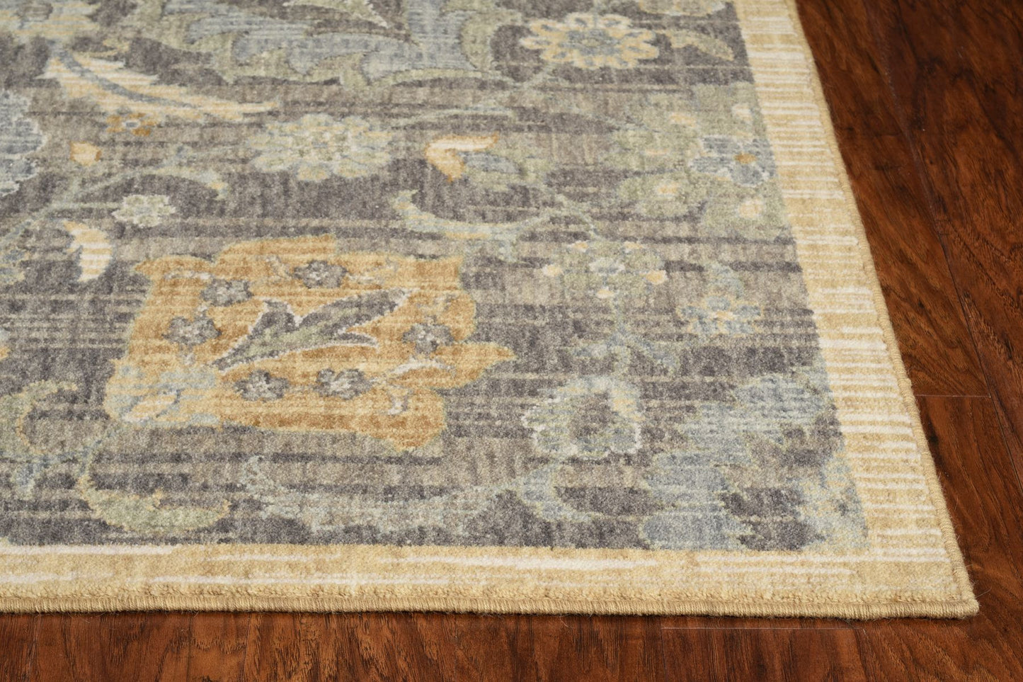 8' Taupe Machine Woven Vintage Traditional Indoor Runner Rug