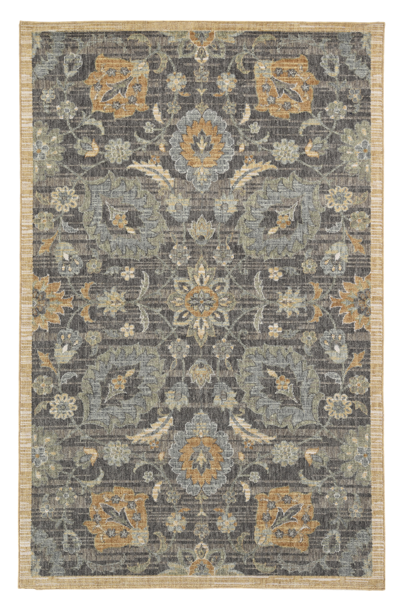 8' Taupe Machine Woven Vintage Traditional Indoor Runner Rug