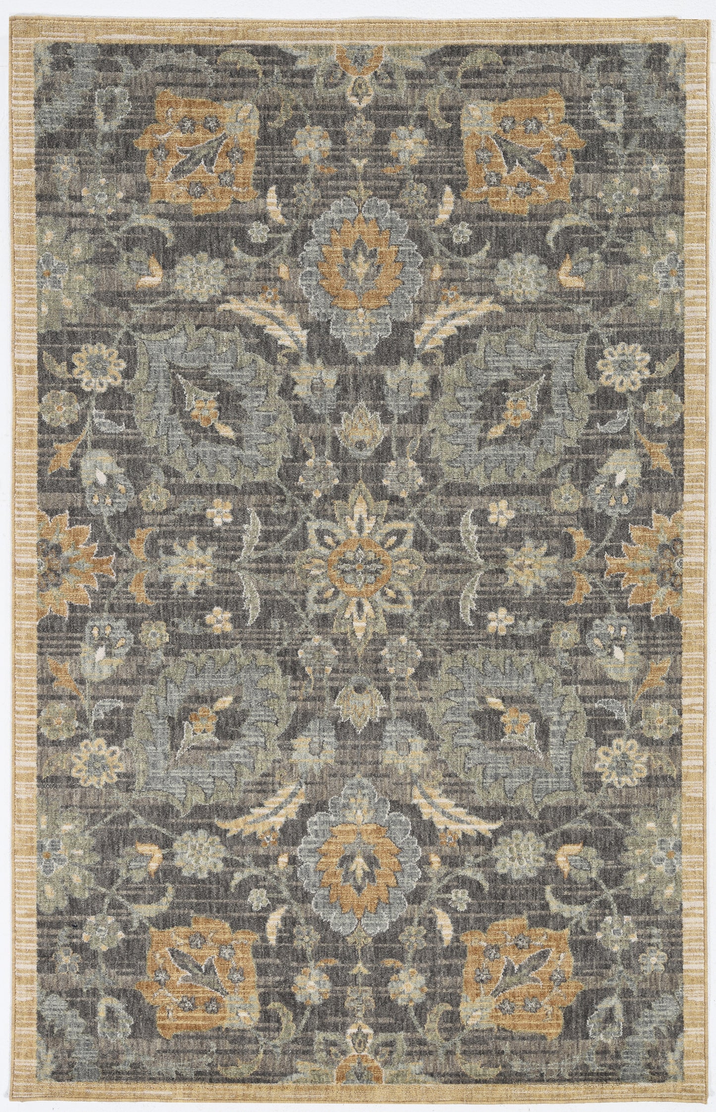 8' Taupe Machine Woven Vintage Traditional Indoor Runner Rug