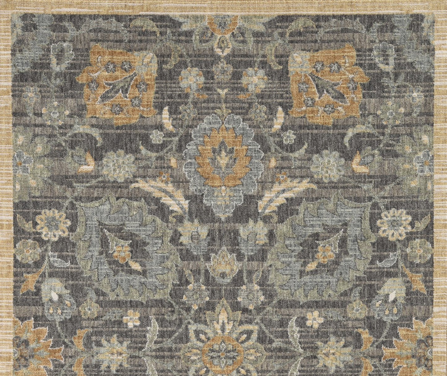 8' Taupe Machine Woven Vintage Traditional Indoor Runner Rug