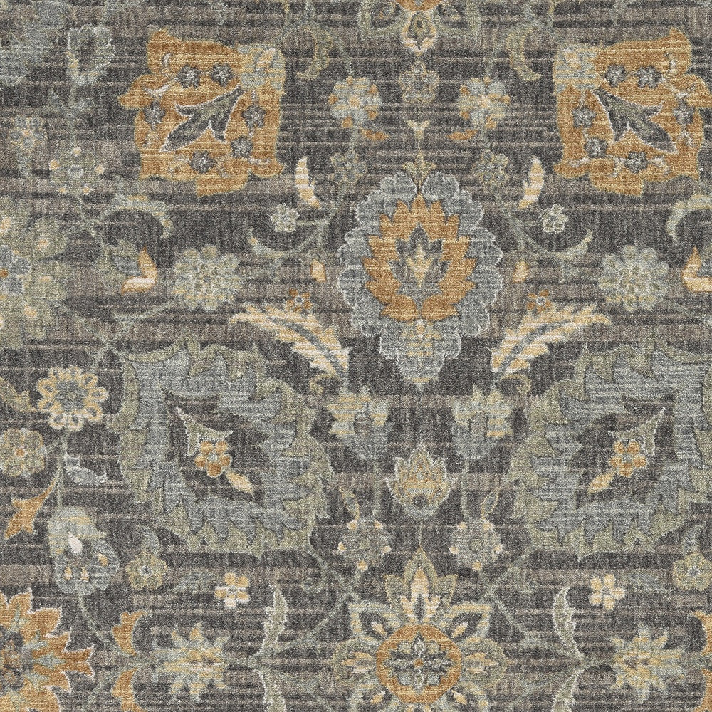 8' Taupe Machine Woven Vintage Traditional Indoor Runner Rug