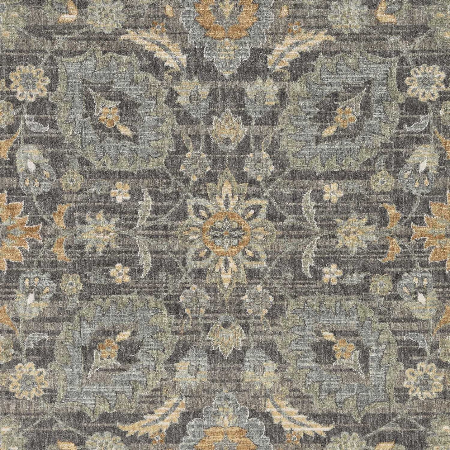 2'X3' Taupe Machine Woven Vintage Floral Traditional Indoor Accent Rug