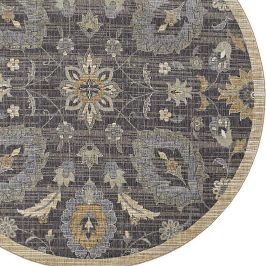 5' X 8' Taupe Machine Woven Traditional Indoor Area Rug