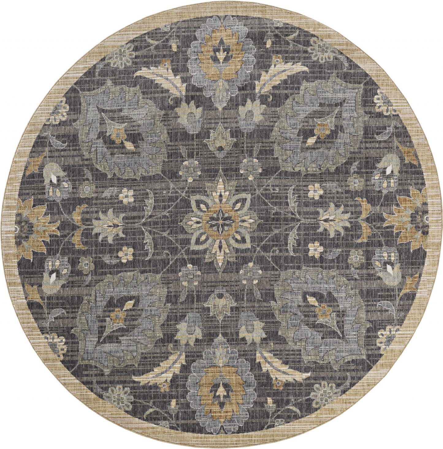 8' Taupe Machine Woven Vintage Traditional Indoor Runner Rug