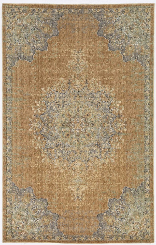 2' X 3' Brown And Gray Wool Medallion Area Rug