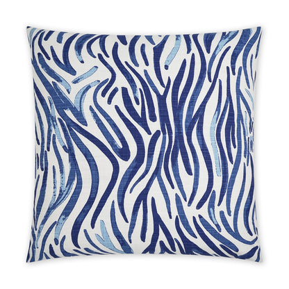 D.V. KAP HOME   24" x 24" Babur Pillow - Blue Abstract    - 3753-B-2424